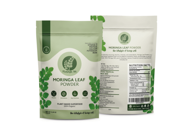 Organic Moringa Powder (Ecuador) – Energy, Immunity & Detox Superfood | 100% Pure | Moringa 305